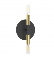 2LT Incandescent Wall Sconce, MB & AGB-(WAN-132W-MB-AGB)-Dainolite  2LT Incandescent Wall Sconce, MB & AGB-(WAN-132W-MB-AGB)-Dainolite