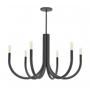  6LT Incandescent Chandelier, MB-(WAN-286C-MB)-Dainolite