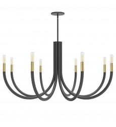 8LT Chandelier, MB & AGB-(WAN-388C-MB-AGB)-Dainolite  8LT Chandelier, MB & AGB-(WAN-388C-MB-AGB)-Dainolite