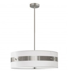  4LT Incandescent Pendant S Chrome w/White Shade-(WIL-224P-SC-WH)-Dainolite