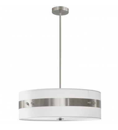  4LT Incandescent Pendant S Chrome w/White Shade-(WIL-224P-SC-WH)-Dainolite