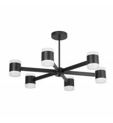 84W Chandelier, MB w/ FR Acrylic Diff-(WLS-2884LEDC-MB)-Dainolite  84W Chandelier, MB w/ FR Acrylic Diff-(WLS-2884LEDC-MB)-Dainolite