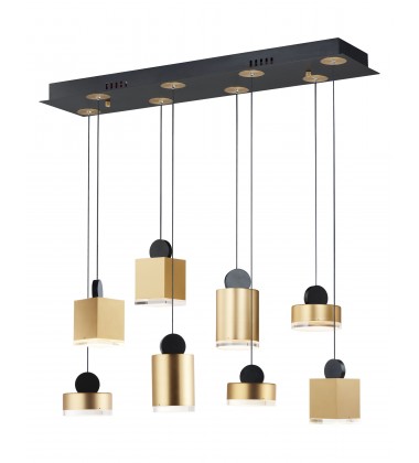  Nob 8-Light LED Pendant-(E20867-75BKGLD)-ET2