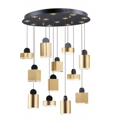  Nob 12-Light LED Pendant-(E20869-75BKGLD)-ET2
