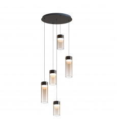  Highball Amber 5-Light LED Pendant-(E21185-05GM)-ET2