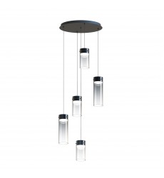  Highball Smoke 5-Light LED Pendant-(E21185-142GM)-ET2
