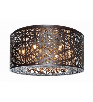  Inca 7-Light Flush Mount W/LED Bulb-(E21300-10BZ/BUL)-ET2