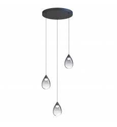  Dewdrop 3- Light LED Pendant-(E21563-142BK)-ET2