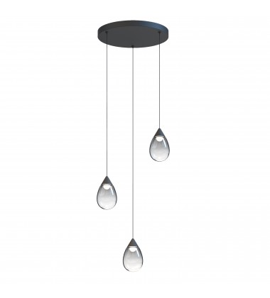Dewdrop 3- Light LED Pendant-(E21563-142BK)-ET2 Dewdrop 3- Light LED Pendant-(E21563-142BK)-ET2