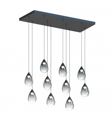 Dewdrop 10-Light LED Linear Pendant-(E21566-142BK)-ET2 Dewdrop 10-Light LED Linear Pendant-(E21566-142BK)-ET2