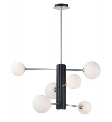  Cog 7-Light LED Chandelier-(E24064-92BKSN)-ET2