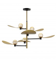 Pearl 6-Light LED Chandelier-(E24075-BKNAB)-ET2  Pearl 6-Light LED Chandelier-(E24075-BKNAB)-ET2