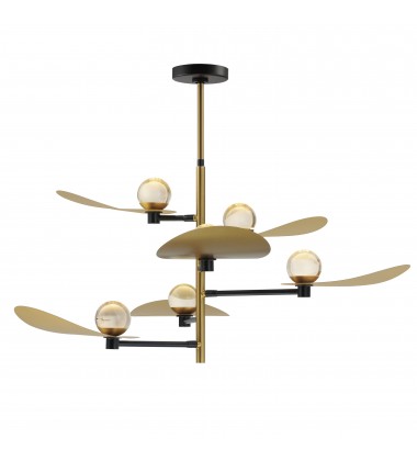Pearl 6-Light LED Chandelier-(E24075-BKNAB)-ET2  Pearl 6-Light LED Chandelier-(E24075-BKNAB)-ET2