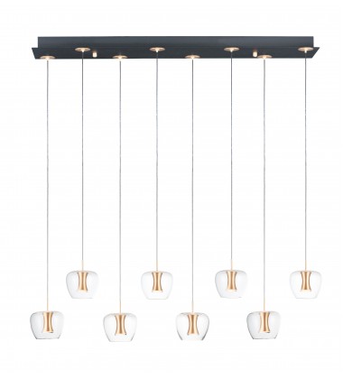  Newton 8-Light LED Pendant-(E24165-18BKGLD)-ET2
