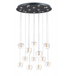  Newton 12-Light LED Pendant-(E24167-18BKGLD)-ET2