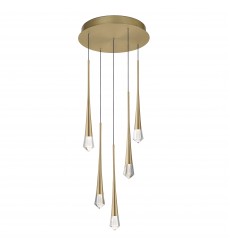  Pierce 5-Light LED Pendant-(E24225-122GLD)-ET2