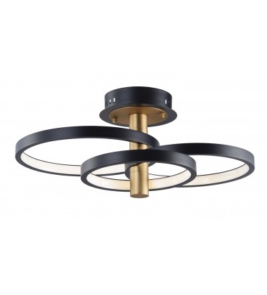 Hoopla 3-Light LED Semi Flush Mount-(E24323-BKGLD)-ET2 Hoopla 3-Light LED Semi Flush Mount-(E24323-BKGLD)-ET2
