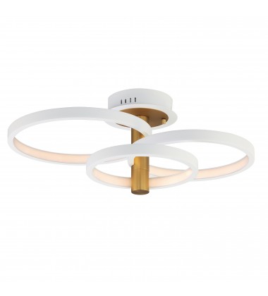 Hoopla 3-Light LED Semi Flush Mount-(E24323-WTGLD)-ET2 Hoopla 3-Light LED Semi Flush Mount-(E24323-WTGLD)-ET2