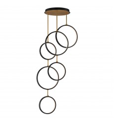  Hoopla 6-Light LED Pendant-(E24325-BKGLD)-ET2