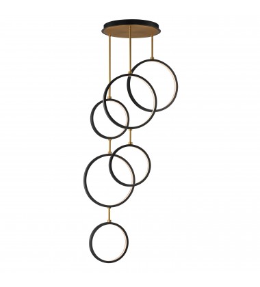 Hoopla 6-Light LED Pendant-(E24325-BKGLD)-ET2  Hoopla 6-Light LED Pendant-(E24325-BKGLD)-ET2