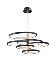  Hoopla 6-Light LED Pendant-(E24327-BKGLD)-ET2