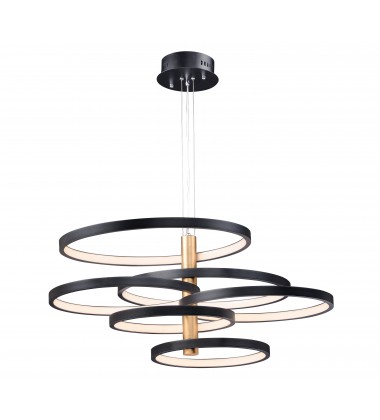 Hoopla 6-Light LED Pendant-(E24327-BKGLD)-ET2  Hoopla 6-Light LED Pendant-(E24327-BKGLD)-ET2