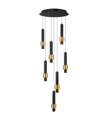  Reveal 7-Light LED Pendant-(E24757-BKGLD)-ET2