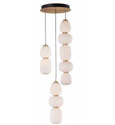  Soji 3-Light LED Pendant-(E25069-92BKGLD)-ET2