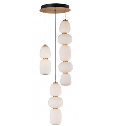  Soji 3-Light LED Pendant-(E25069-92BKGLD)-ET2
