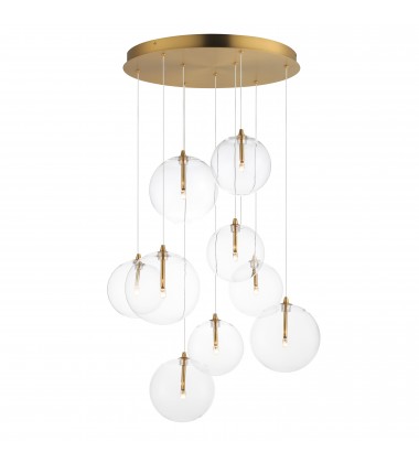  Global 9-Light LED Chandelier-(E25077-18NAB)-ET2