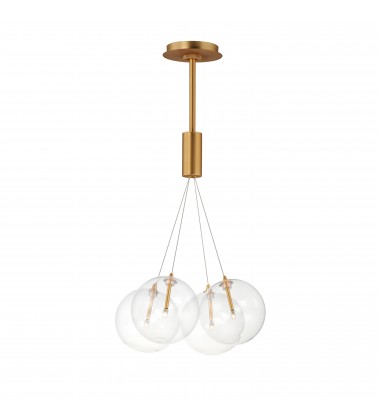  Burst 4-Light LED Pendant - Clear-(E25084-18GLD)-ET2