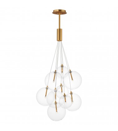  Burst 9-Light LED Pendant - Clear-(E25087-18GLD)-ET2