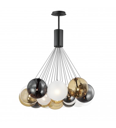  Burst 20-Light LED Pendant - Mixed-(E25088-148BK)-ET2