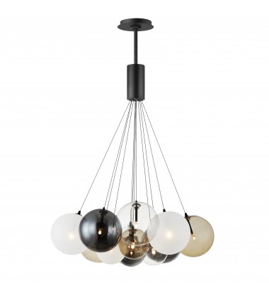  Burst 12-Light LED Pendant - Mixed-(E25089-148BK)-ET2