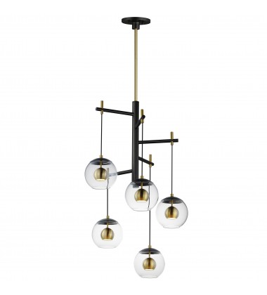 Nucleus 5-Light LED Pendant-(E25158-BKNAB)-ET2  Nucleus 5-Light LED Pendant-(E25158-BKNAB)-ET2