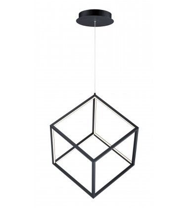  4 Square 1-Light LED Pendant-(E30582-BK)-ET2