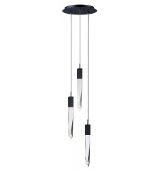  Quartz 3-Light LED Pendant-(E31243-20BK)-ET2