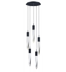  Quartz 5-Light LED Pendant-(E31244-20BK)-ET2
