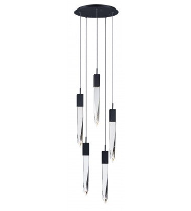  Quartz 5-Light LED Pendant-(E31244-20BK)-ET2