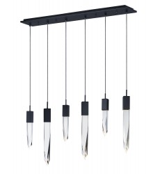  Quartz 6-Light LED Pendant-(E31245-20BK)-ET2