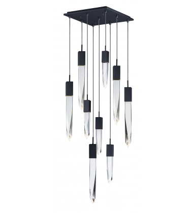  Quartz 9-Light LED Pendant-(E31246-20BK)-ET2
