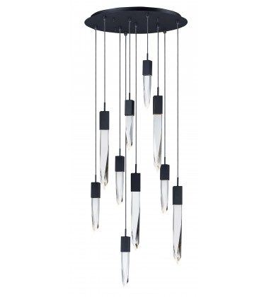  Quartz 10-Light LED Pendant-(E31247-20BK)-ET2