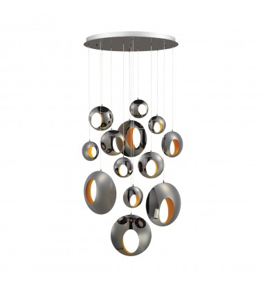  Chrome Black Chandelier (35910-015)-Eurofase