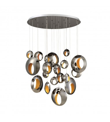  Chrome Black Chandelier (35911-012)-Eurofase