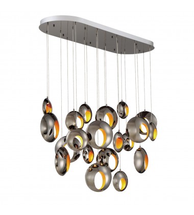  Chrome Black Chandelier (35912-019)-Eurofase