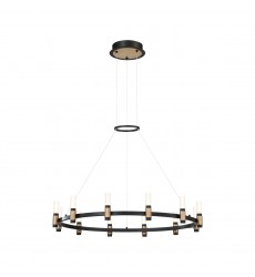  Brass-Black Chandelier (37043-018)-Eurofase