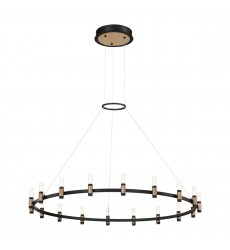  Brass-Black Chandelier (37044-015)-Eurofase