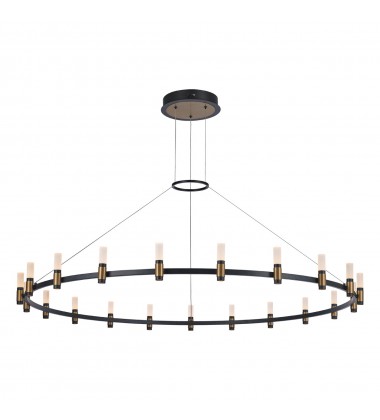  Brass-Black Chandelier (37045-012)-Eurofase