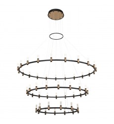  Brass-Black Chandelier (37046-019)-Eurofase