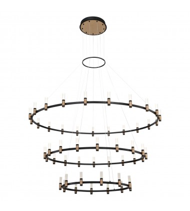 Brass-Black Chandelier (37046-019)-Eurofase